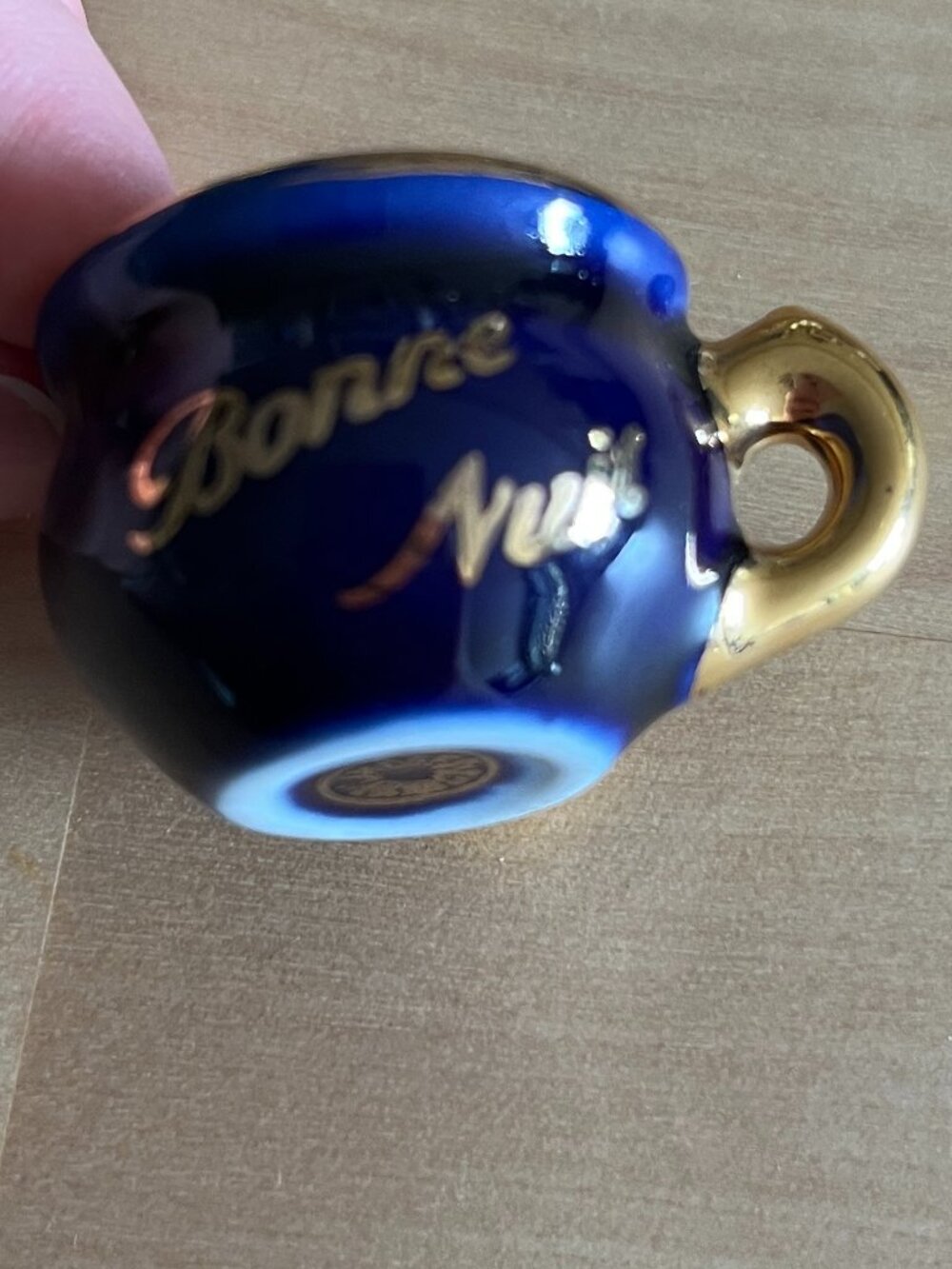Limoges Cobalt Blue Porcelain Miniature Chamber Pot